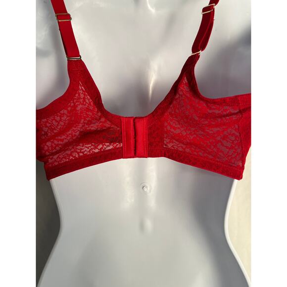 NWT Natori Lace Underwire Bra Red 34G Supportive Full Coverage Lingerie - Picture 2 of 4
